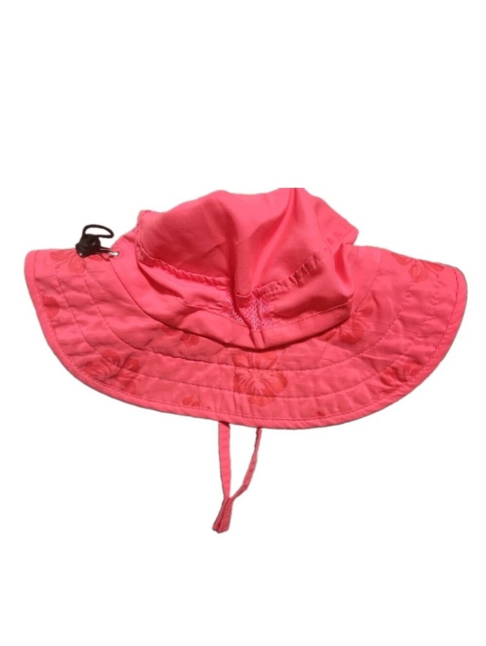Sun Protection Zone Hot Neon Pink Floral Hibiscus Sun Swim Beach Hat Water Uv